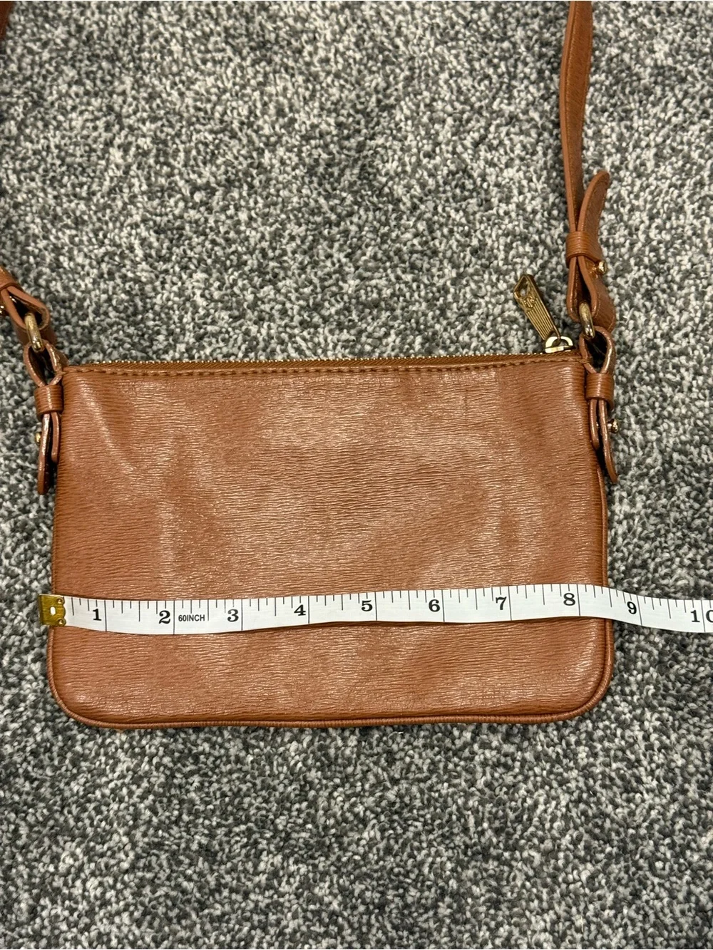 Ralph Lauren Leather Crossbody Bag in Cognac